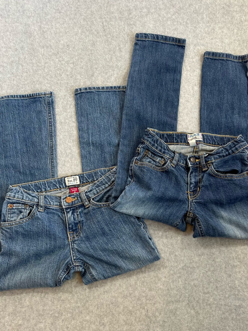 2 Pairs Of 2000’s Children's Place Bootcut & Skinny Straight Jeans Size 8